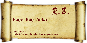 Ruge Boglárka névjegykártya